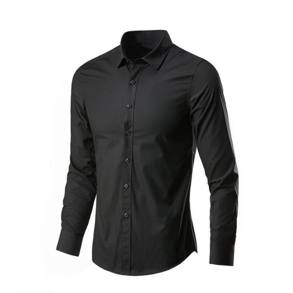 Men's Formal Long Sleeve Business Shirt - Black