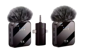 F11-2 Dual Noise Cancelling Wireless Microphone With 3 In 1 Receiver For iPhone
