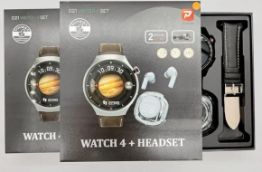 SupDevice Local Stock – D21 Pro Smartwatch 4 + Bluetooth Headphone Case