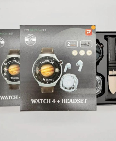 SupDevice Local Stock – D21 Pro Smartwatch 4 + Bluetooth Headphone Case